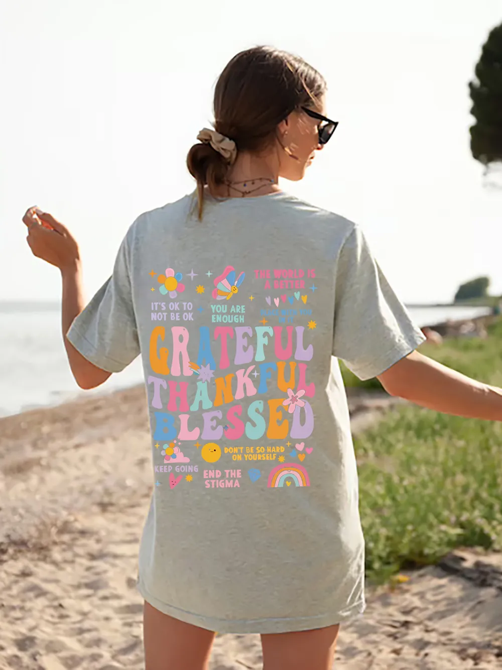Letter Graphic Round Neck Short Sleeve T-Shirt, image 23