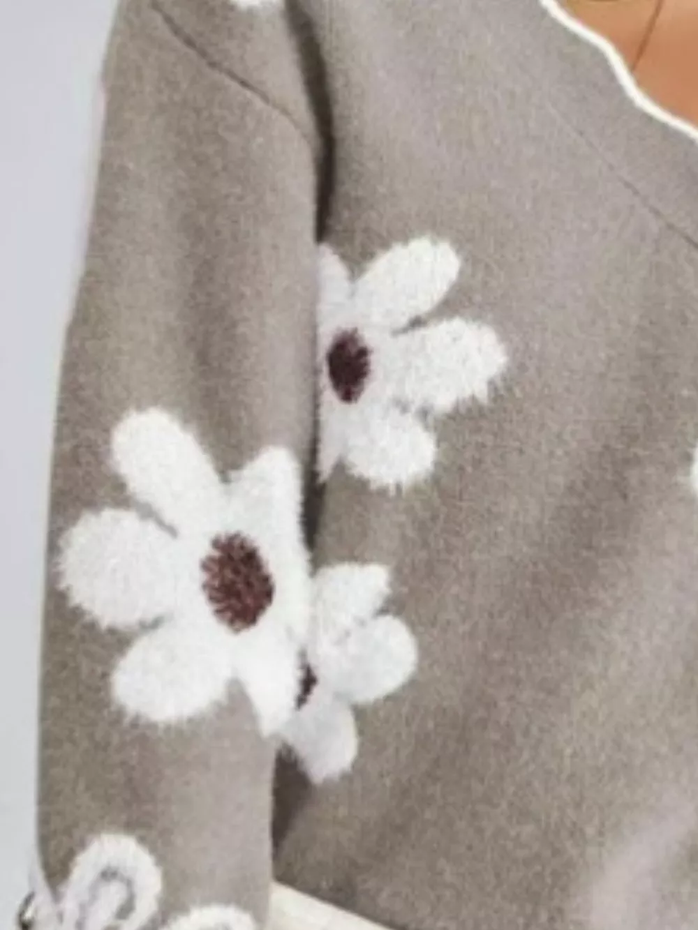 Floral V-Neck Long Sleeve Sweater, image 14