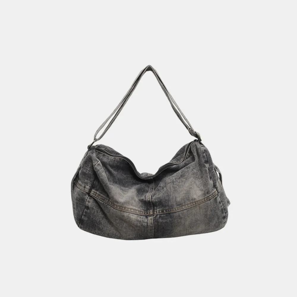 Adjustable Strap Denim Tote Bag, image 7