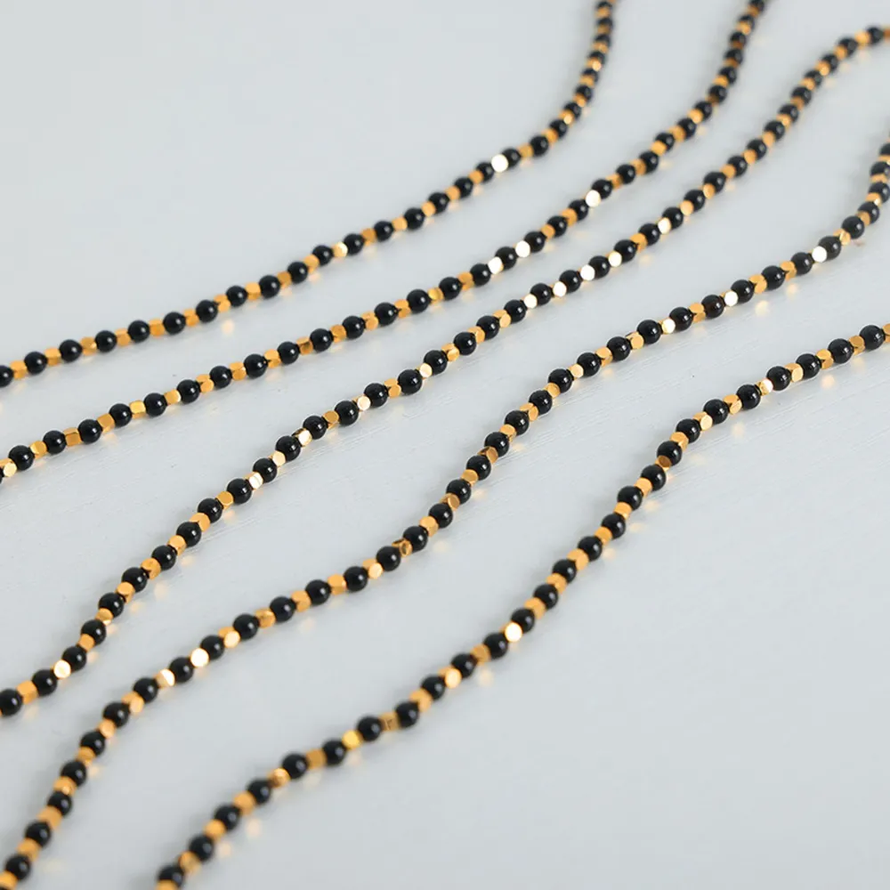 Agate Beaded Titanium Steel Necklace, image 7