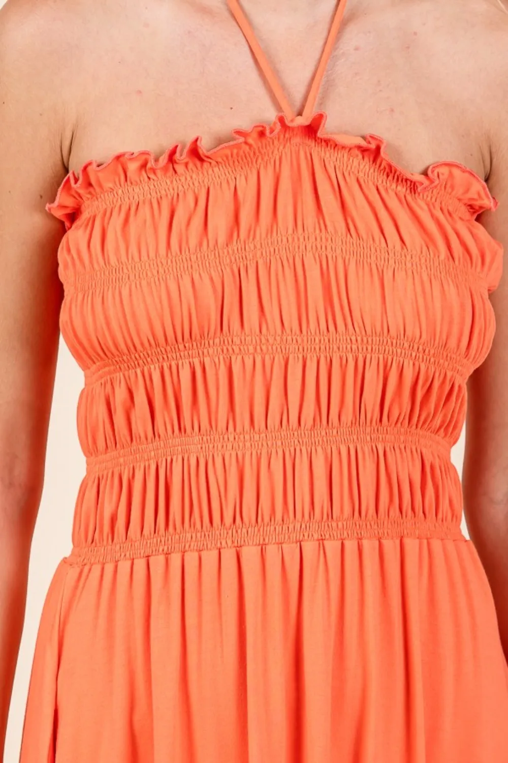 Tie Back Shirring Dress with Pockets, image 5