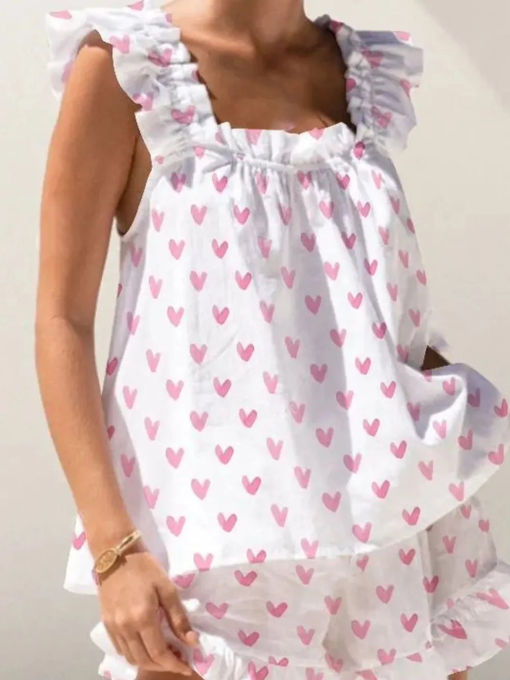 Ruffled Striped Tank and Shorts Set, image 10