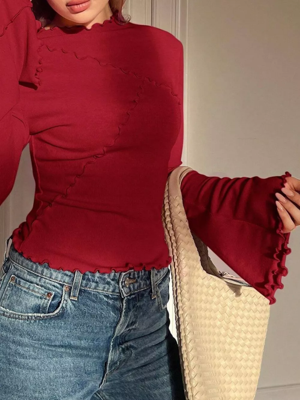 Lettuce Edge Flare Sleeve Top, image 33