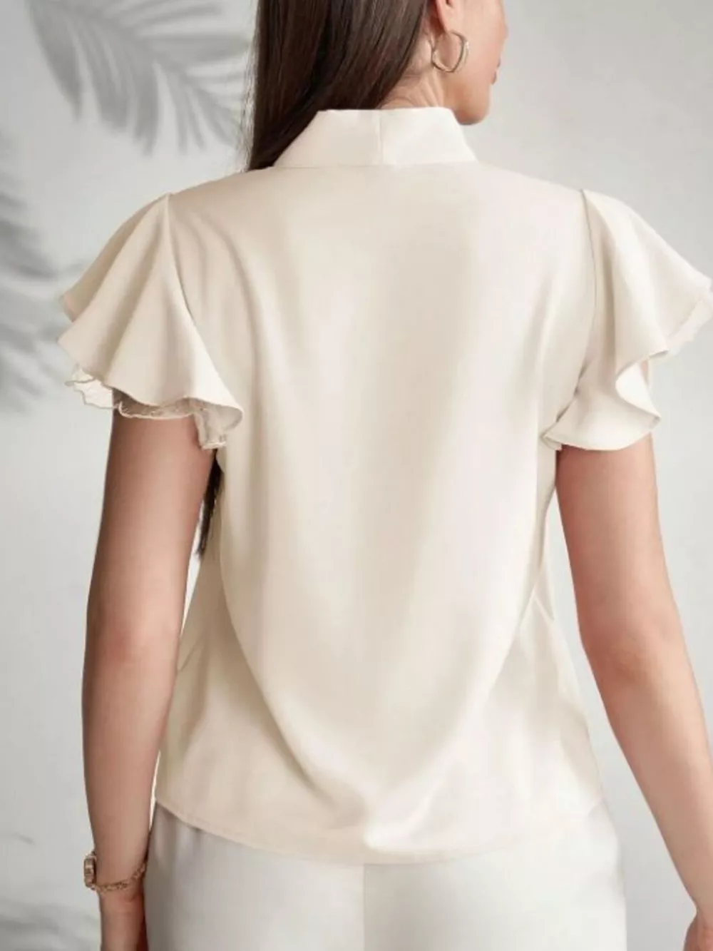 Tie-Neck Ruffle Sleeve Blouse, image 10