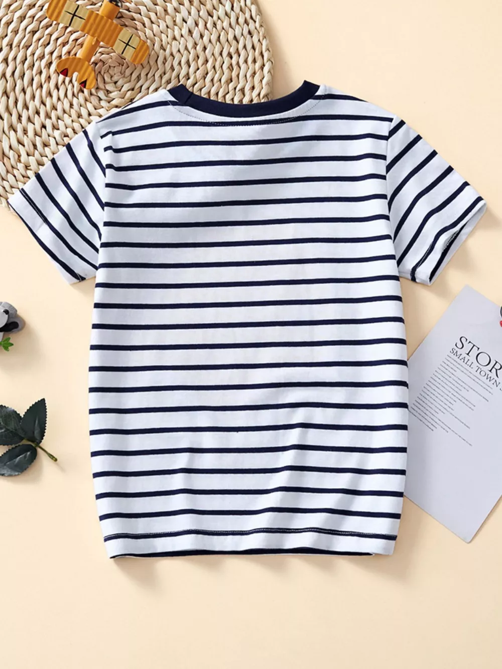 Children's Striped Truck Graphic Crew Neck T-Shirt, image 5