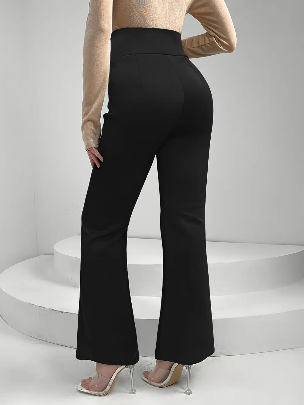 Lace Up Slit Bootcut Pants, image 3