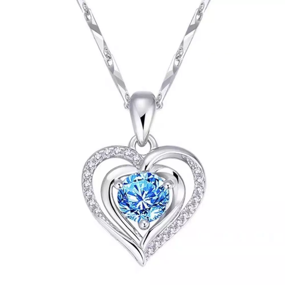 925 Sterling Silver Heart Pendant Necklace, image 4