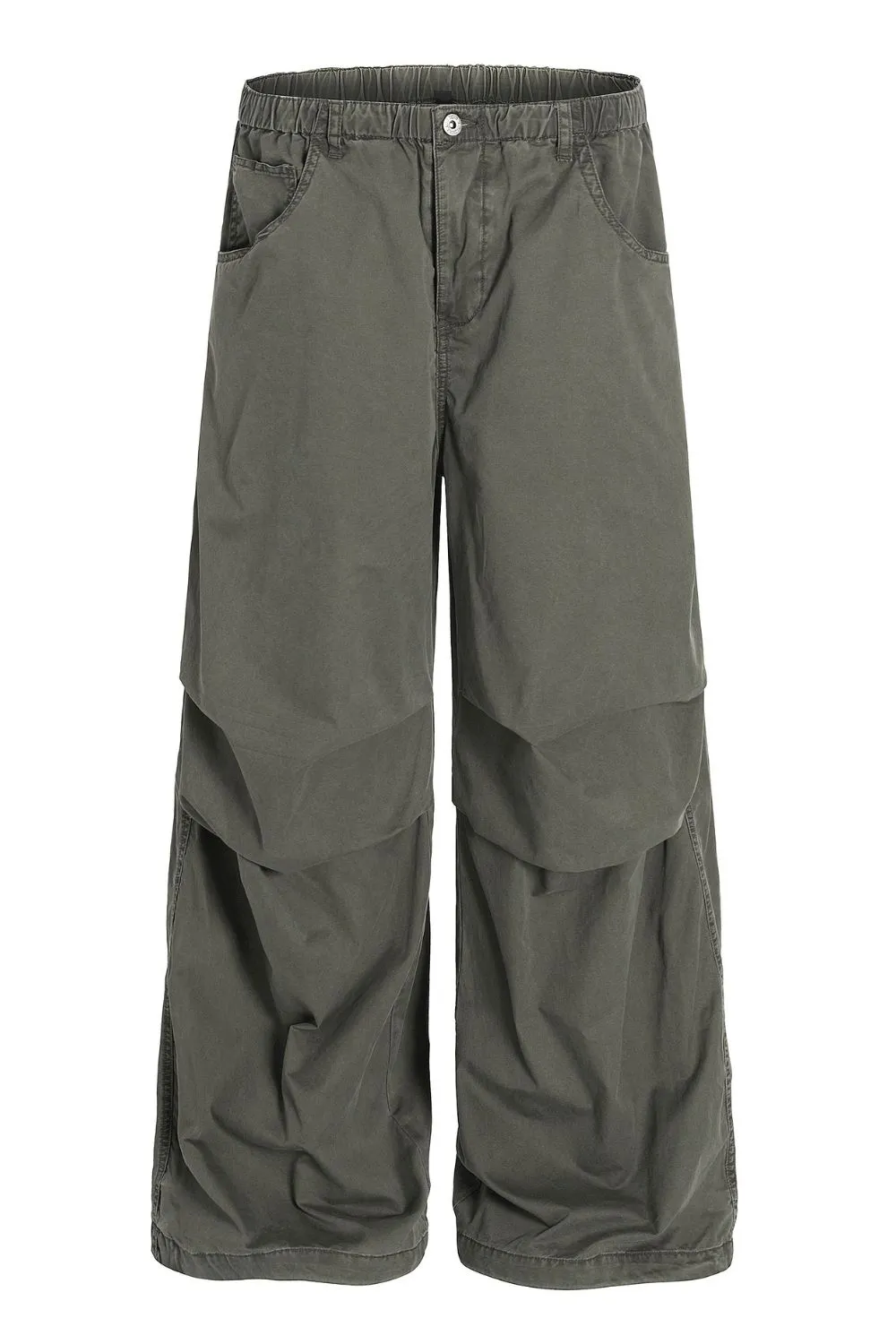 Men's Wide Leg Cargo Pants with Elastic Waistband