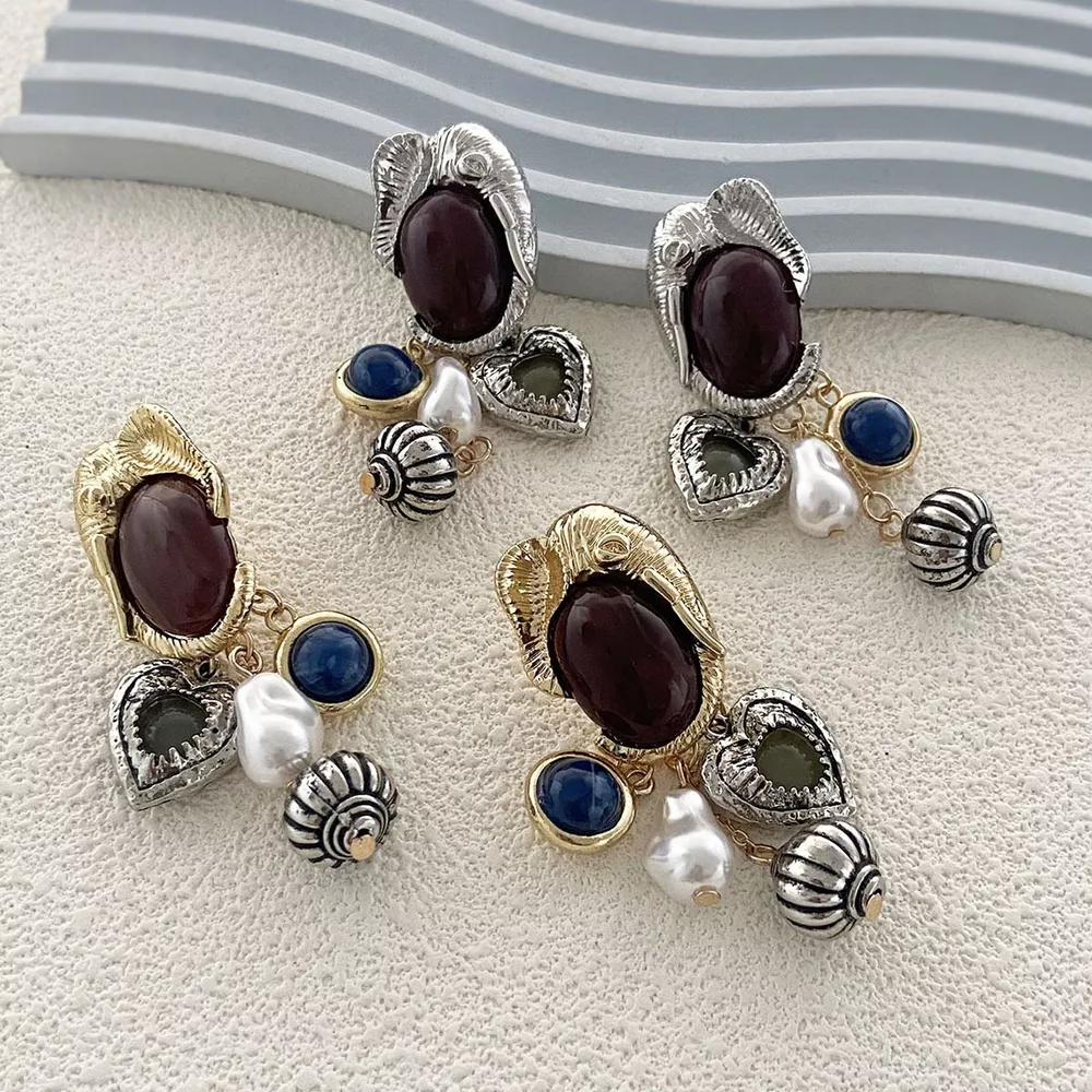 Zinc Alloy Heart Dangle Earrings, image 7