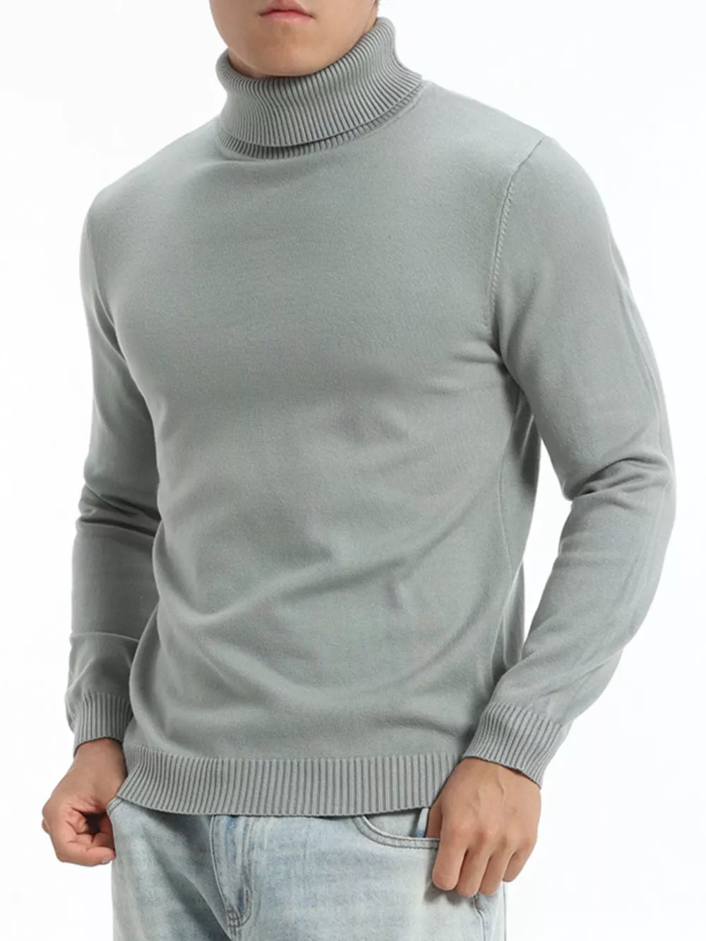 Men's Plus Size Slim-Fit Turtleneck Sweater