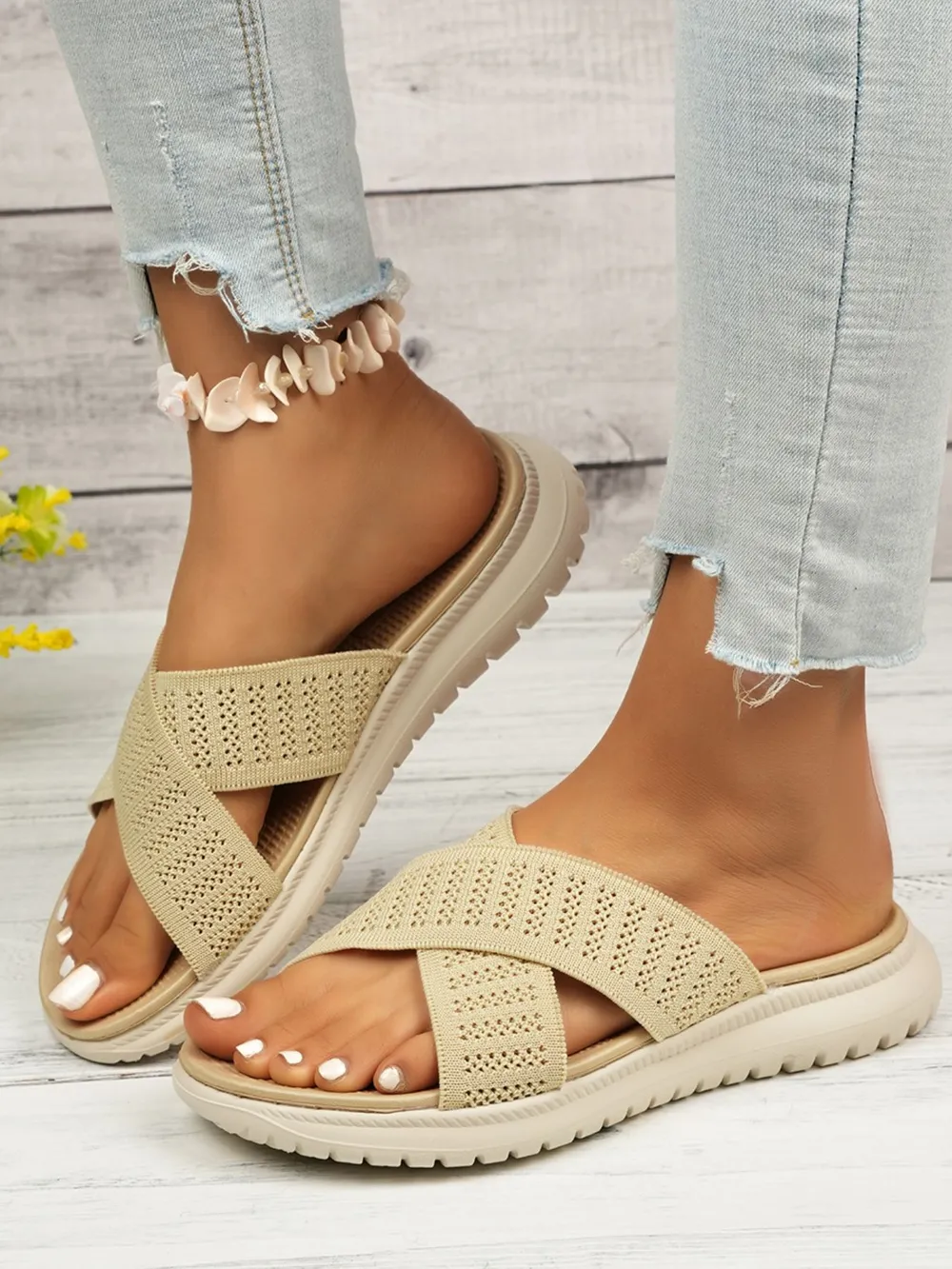Cross-Strap Platform Sandals, image 2