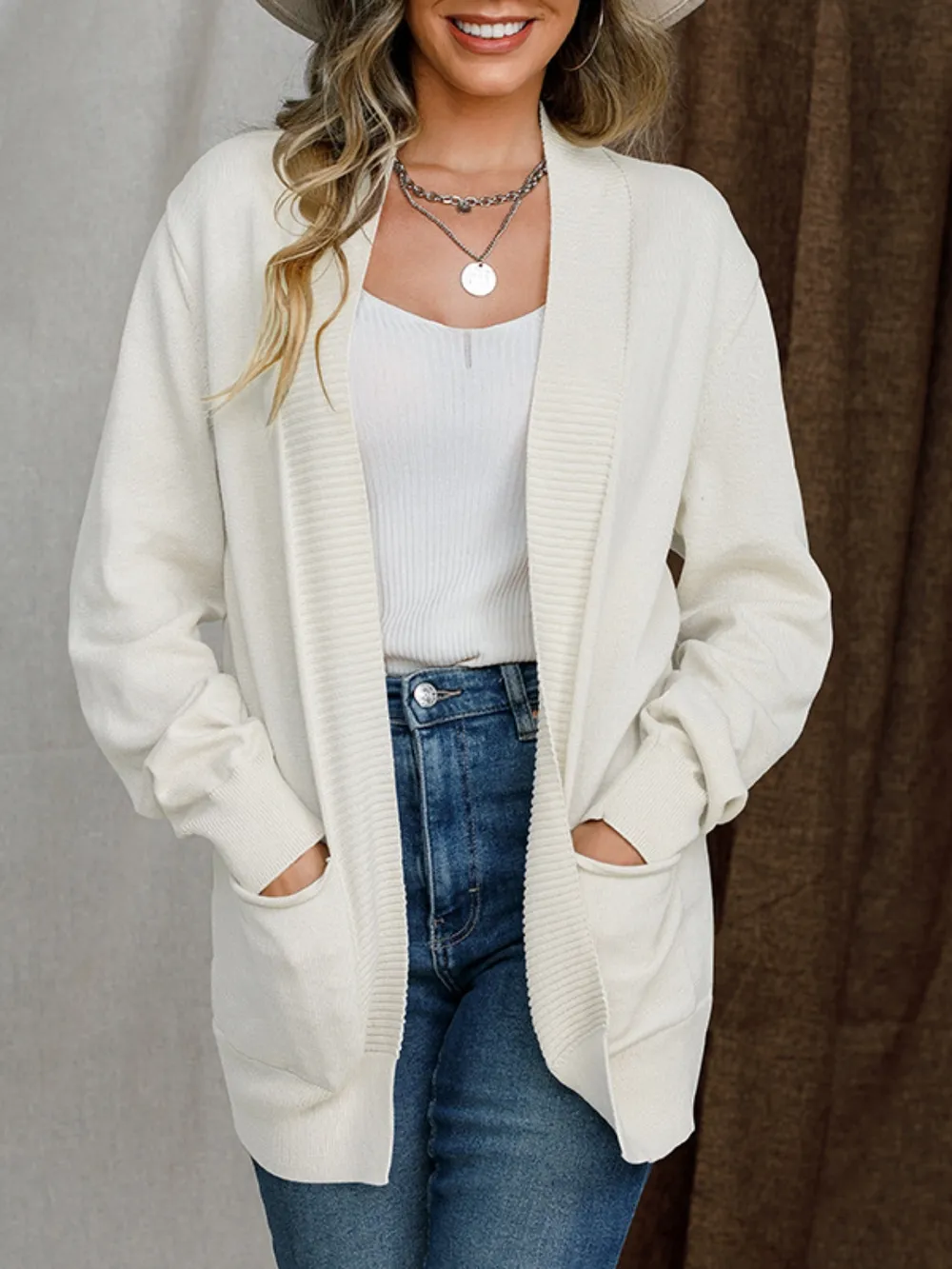 Open Front Long Sleeve Sweater Cardigan, image 18