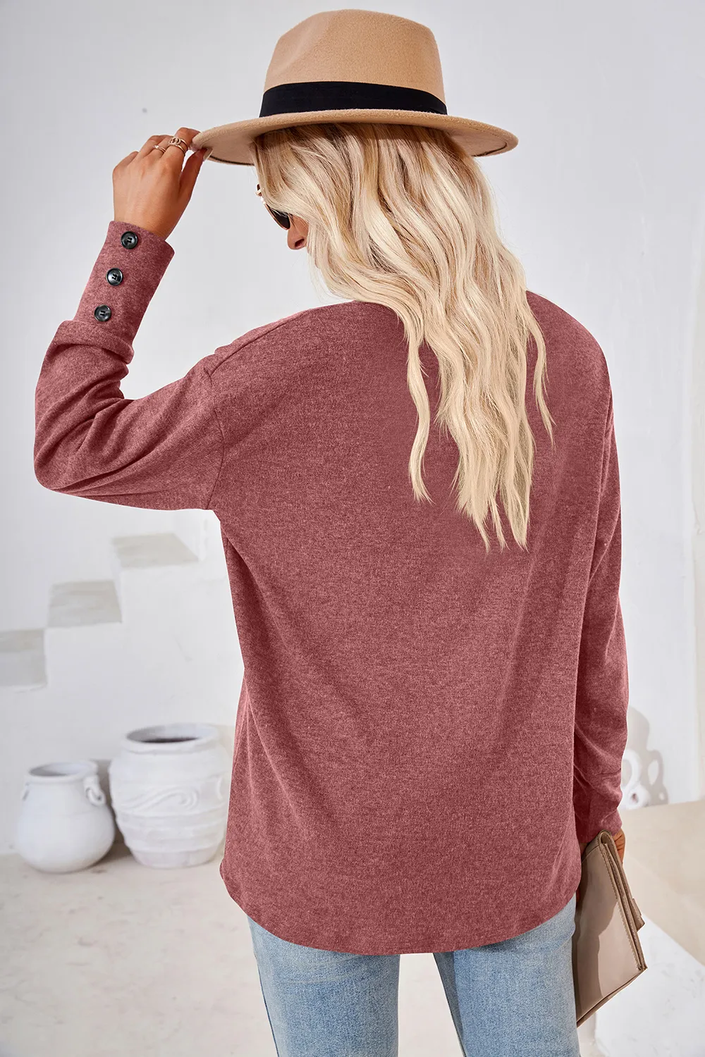 V-Neck Dropped Shoulder T-Shirt, image 28