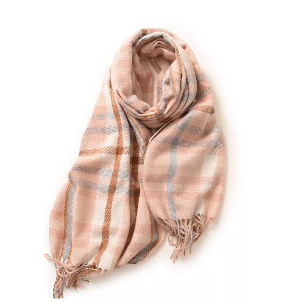 Warm Plaid Fringe Scarf, image 3