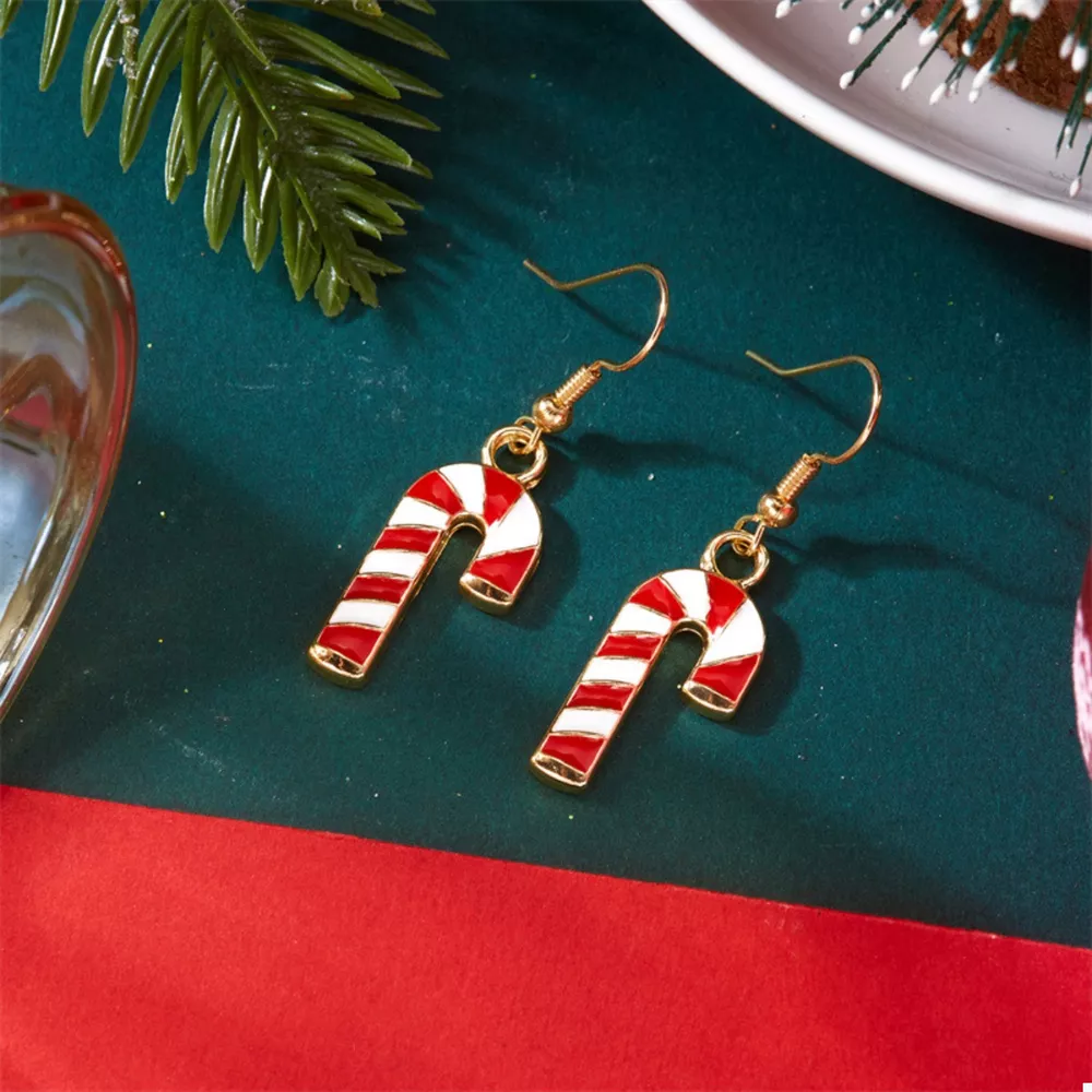 Christmas Candy Cane Earrings, image 3