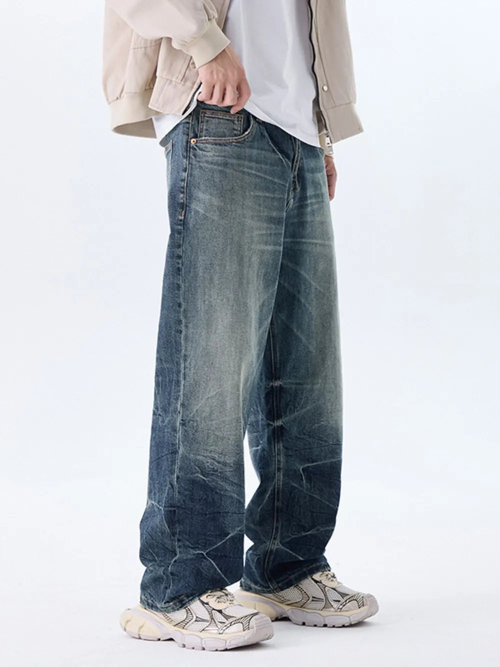 Men's Plus Size Wide Leg Jeans, image 4