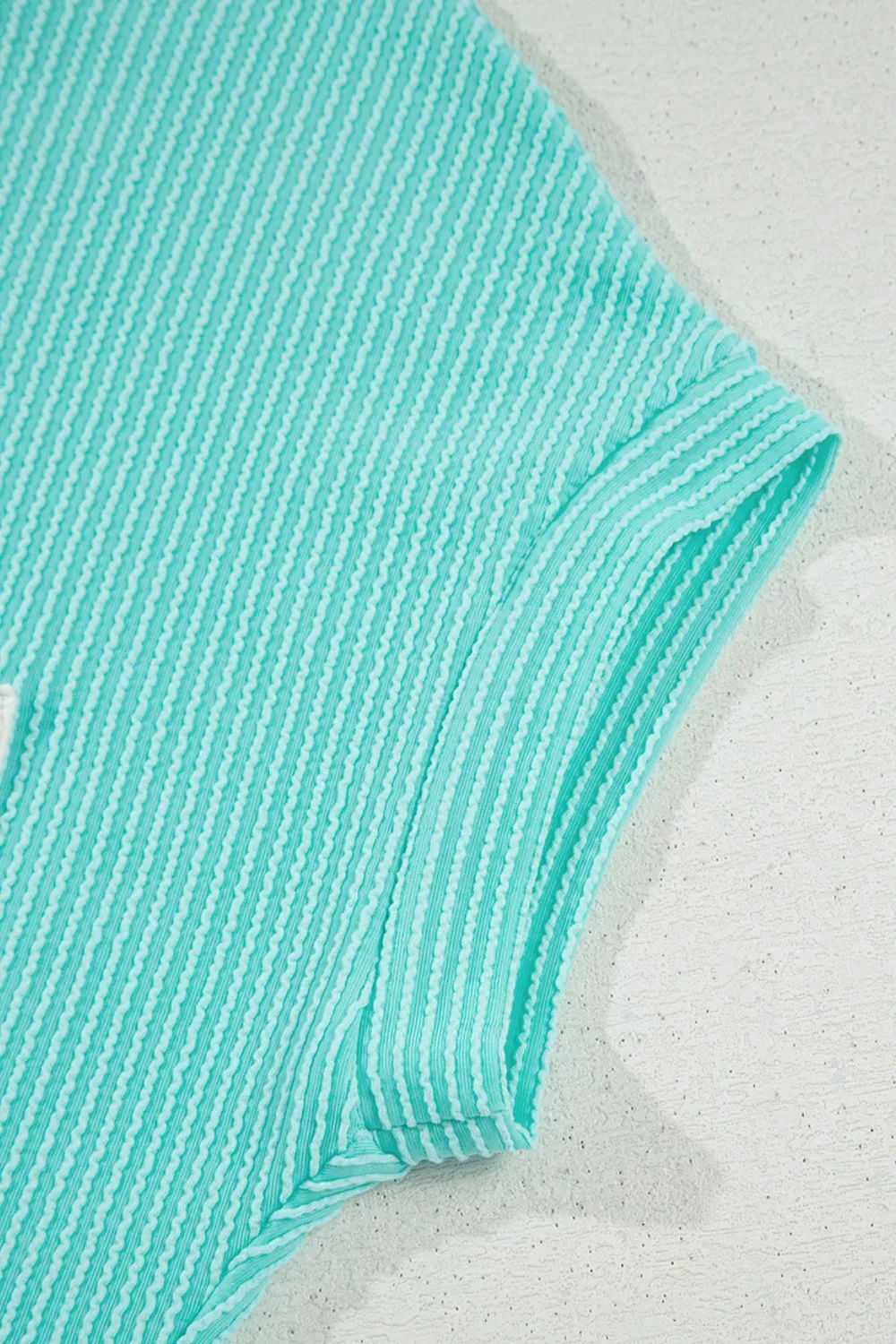 Corded Knit Color Block Pocketed Crew Neck T Shirt, image 15