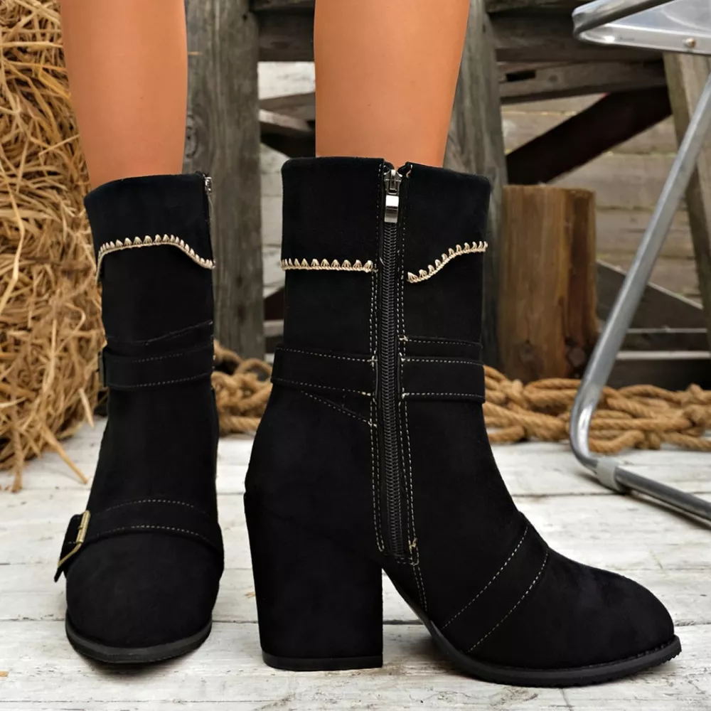 Point Toe Block Heels Boots, image 3