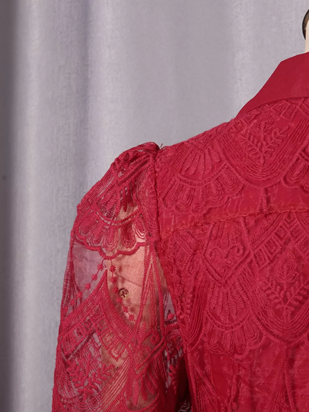Lace Button Front Midi Dress, image 13