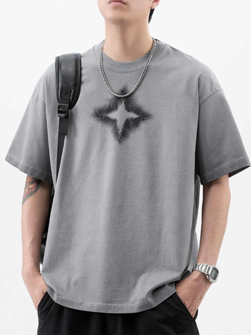 Men's Plus Size Round Neck Short Sleeve T-Shirt, image 10