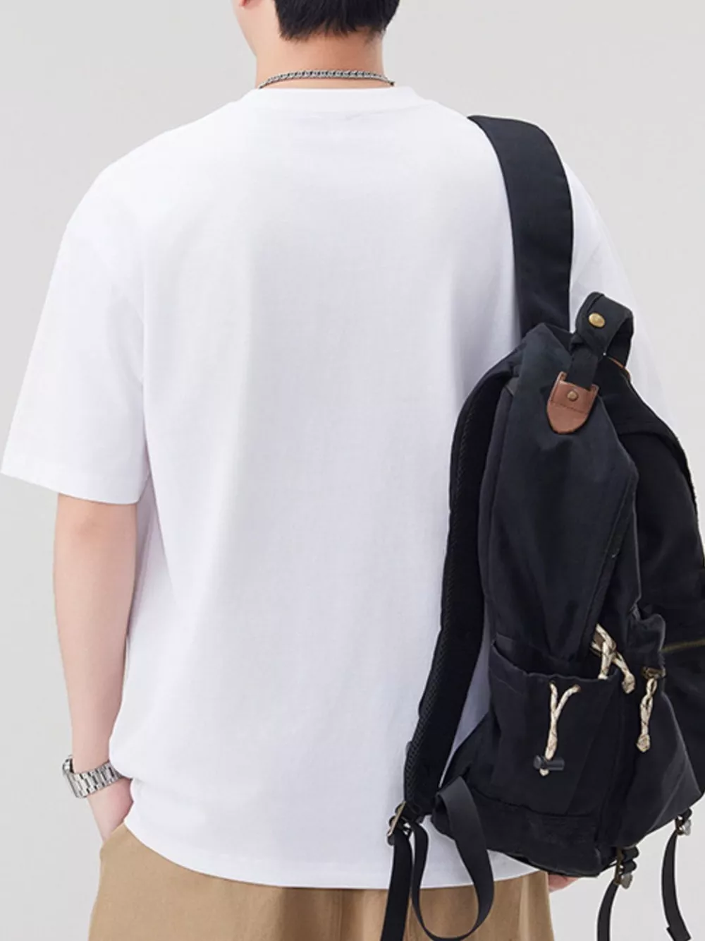 Men's Plus Size Round Neck Short Sleeve T-Shirt, image 3