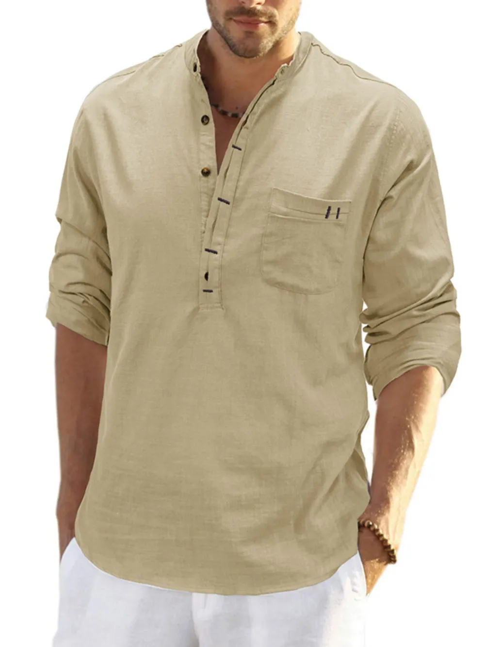 Men's Basic style Button Detail Polo, image 9
