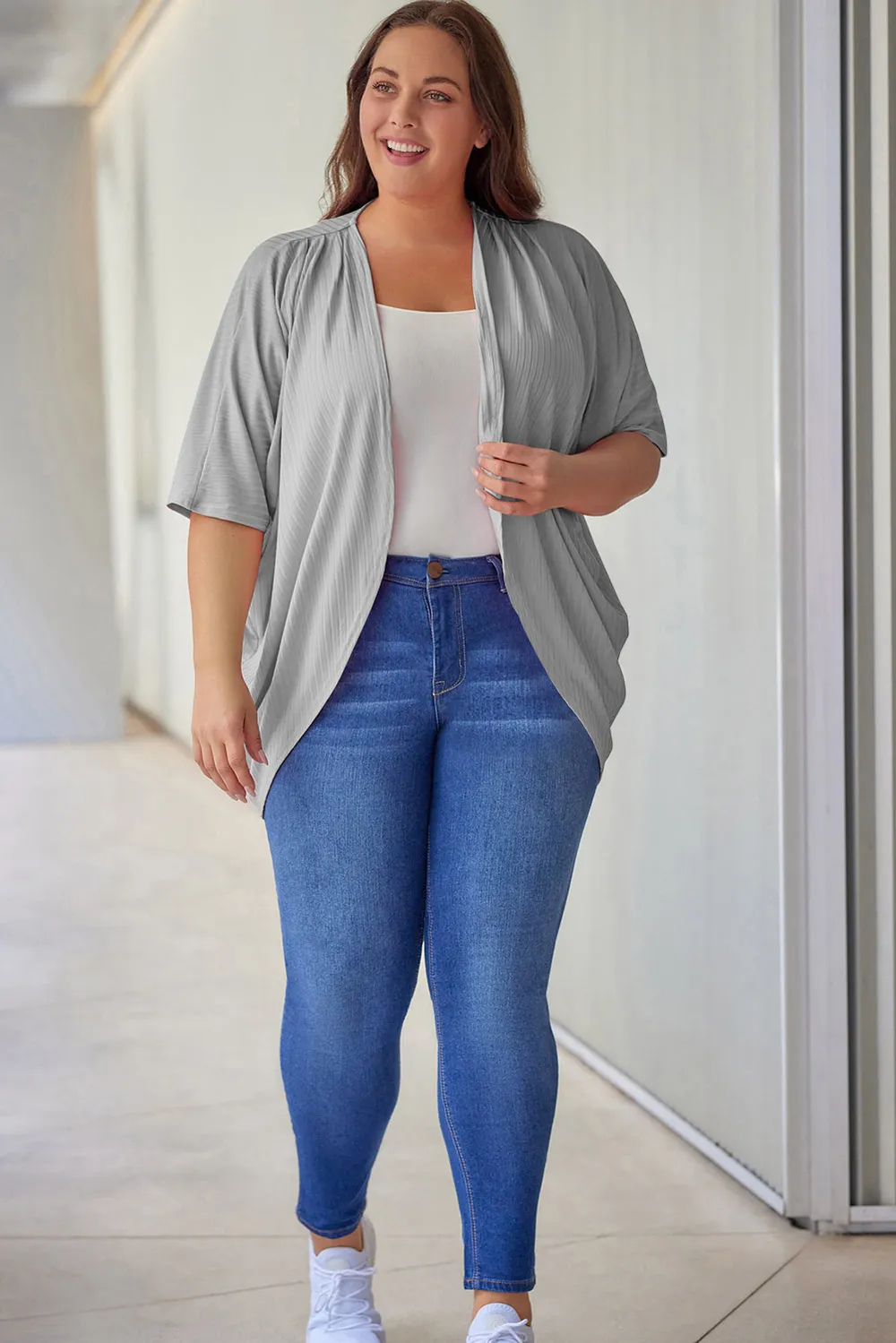Plus Size Ribbed Cocoon Cover Up, image 16