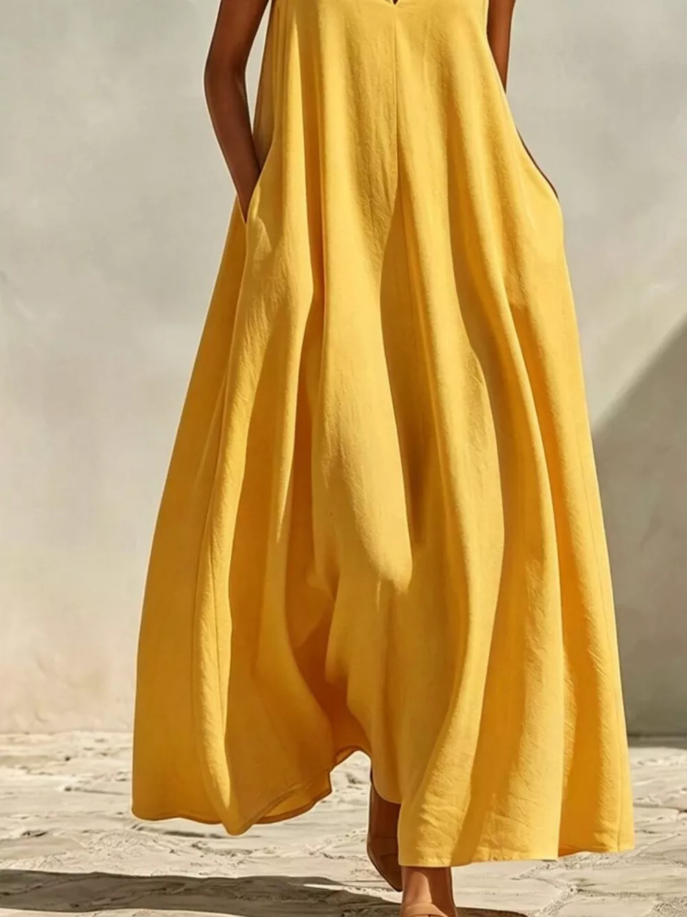 Sleeveless Maxi Dress with Side Pockets, image 9