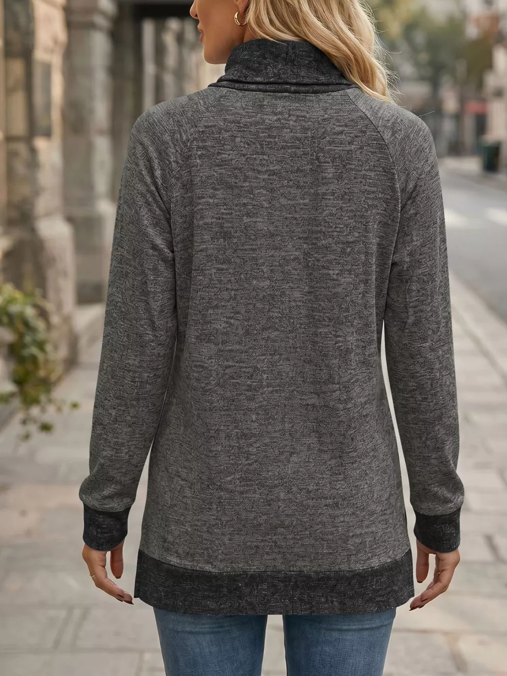 Turtleneck Raglan Sleeve T-Shirt, image 18