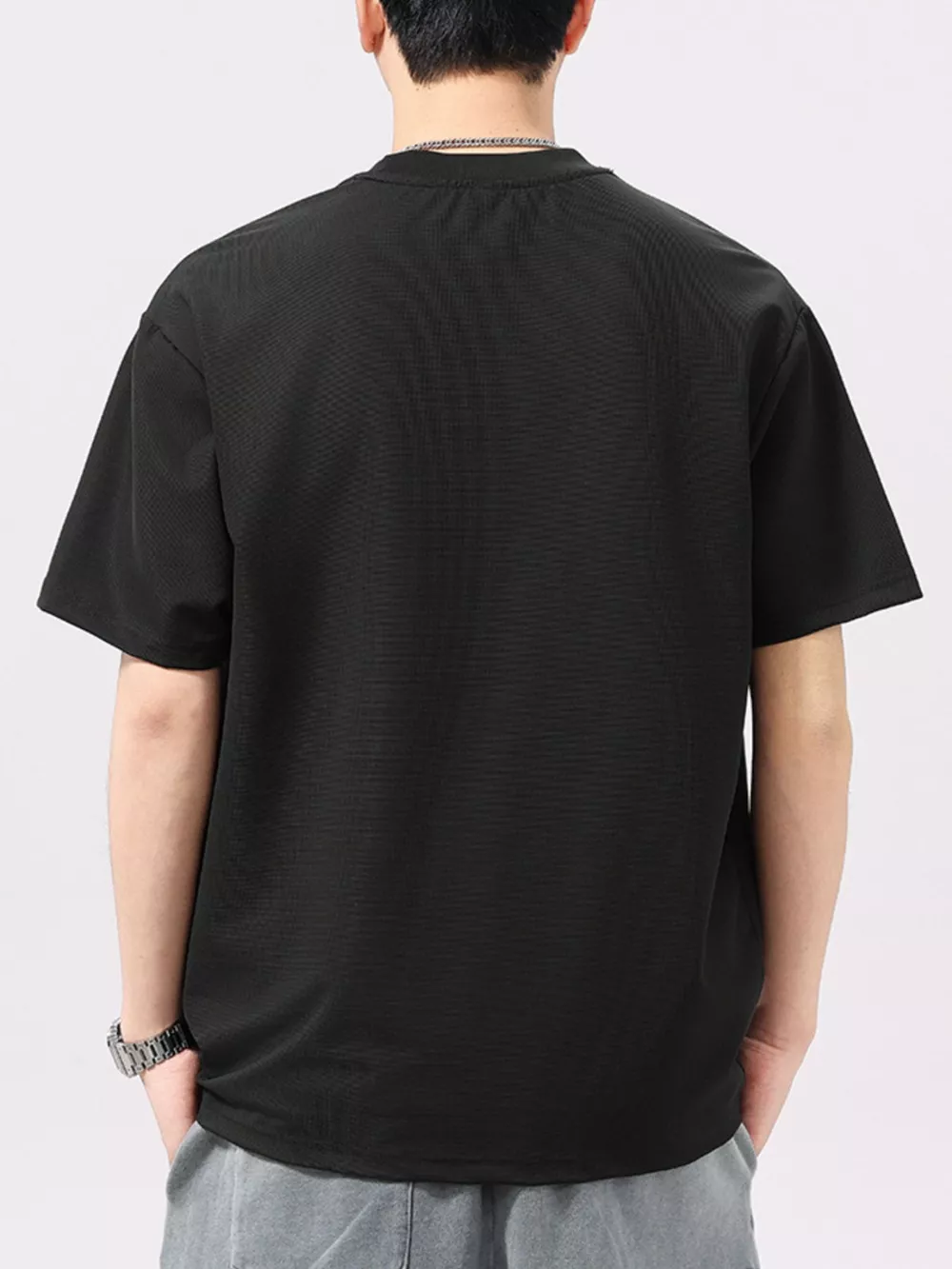 Men's Plus Size Round Neck Short Sleeve T-Shirt, image 4