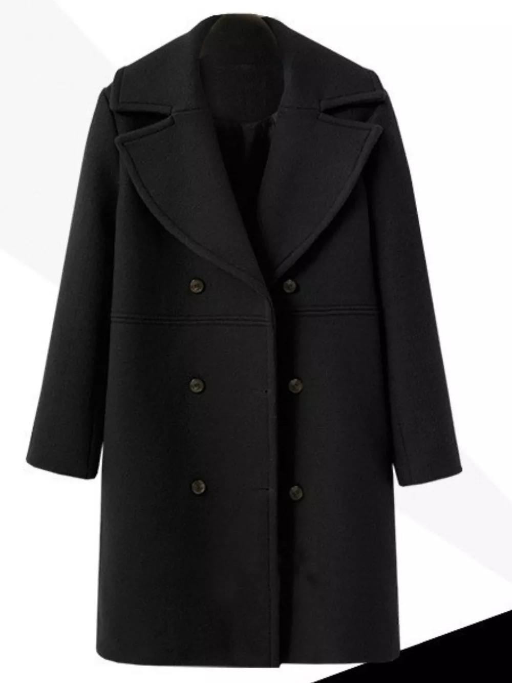 Double-Breasted Long Sleeve Coat