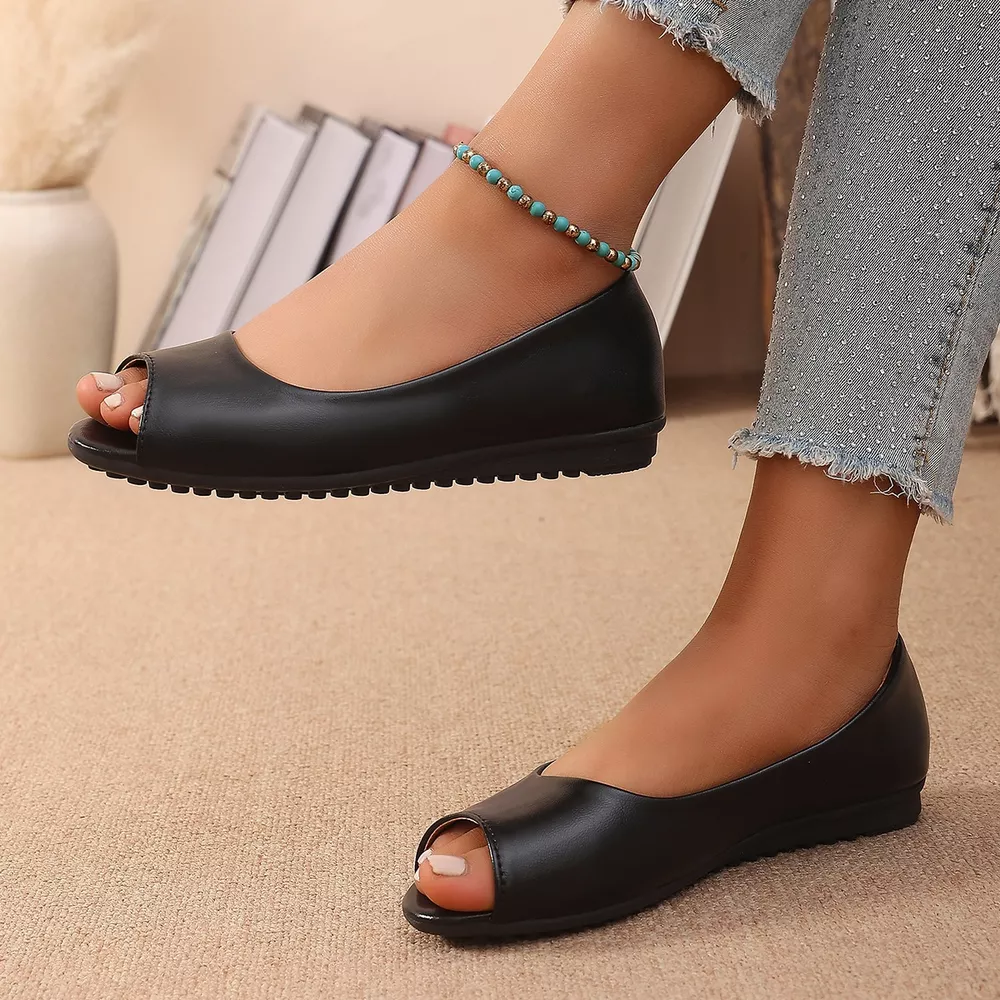 Peep Toe Flats Sandals, image 4