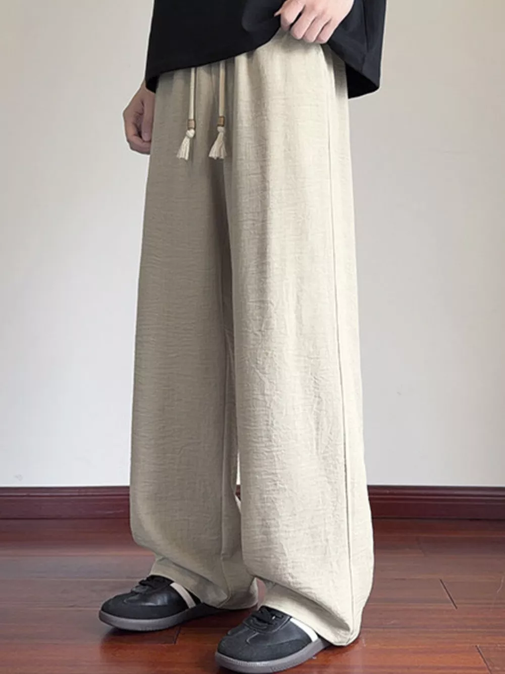 Men's Plus Size Drawstring Loose Fit Pants, image 2