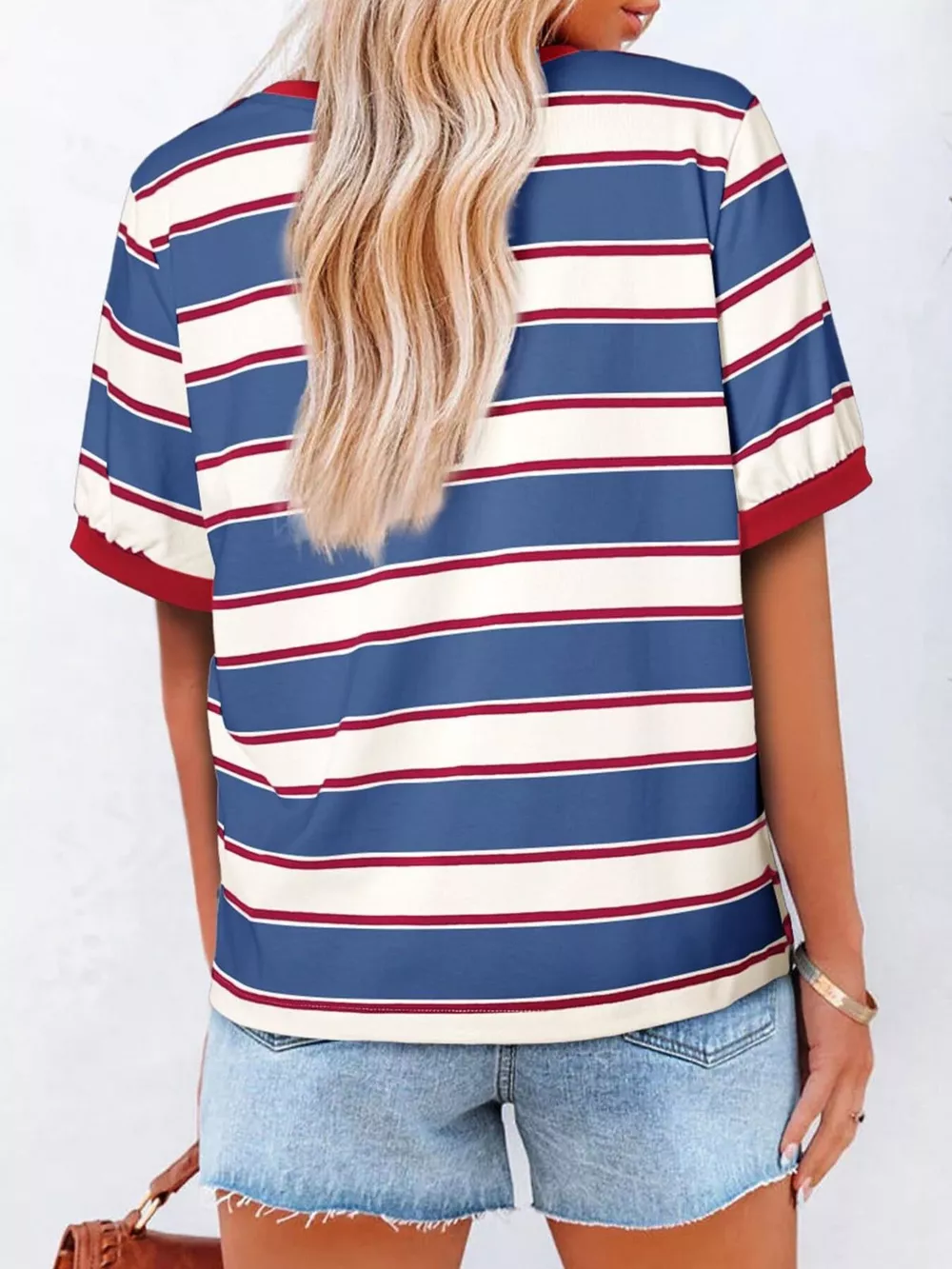 Striped Crew Neck T-Shirt, image 4