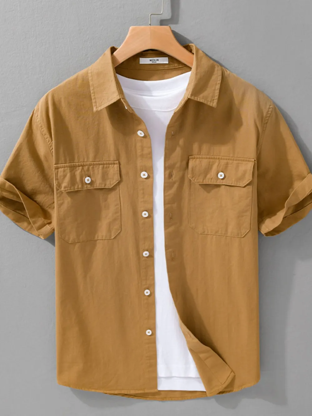 Men's Plus Size Button Up Short Sleeve Shirt, image 4