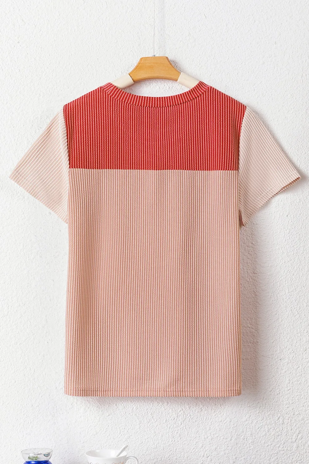 Color Block Round Neck Short Sleeve T-Shirt, image 13