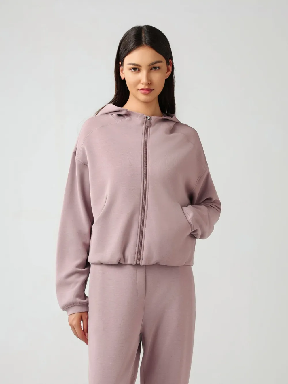 Zip Up Dropped Shouder Active Hooded, image 24