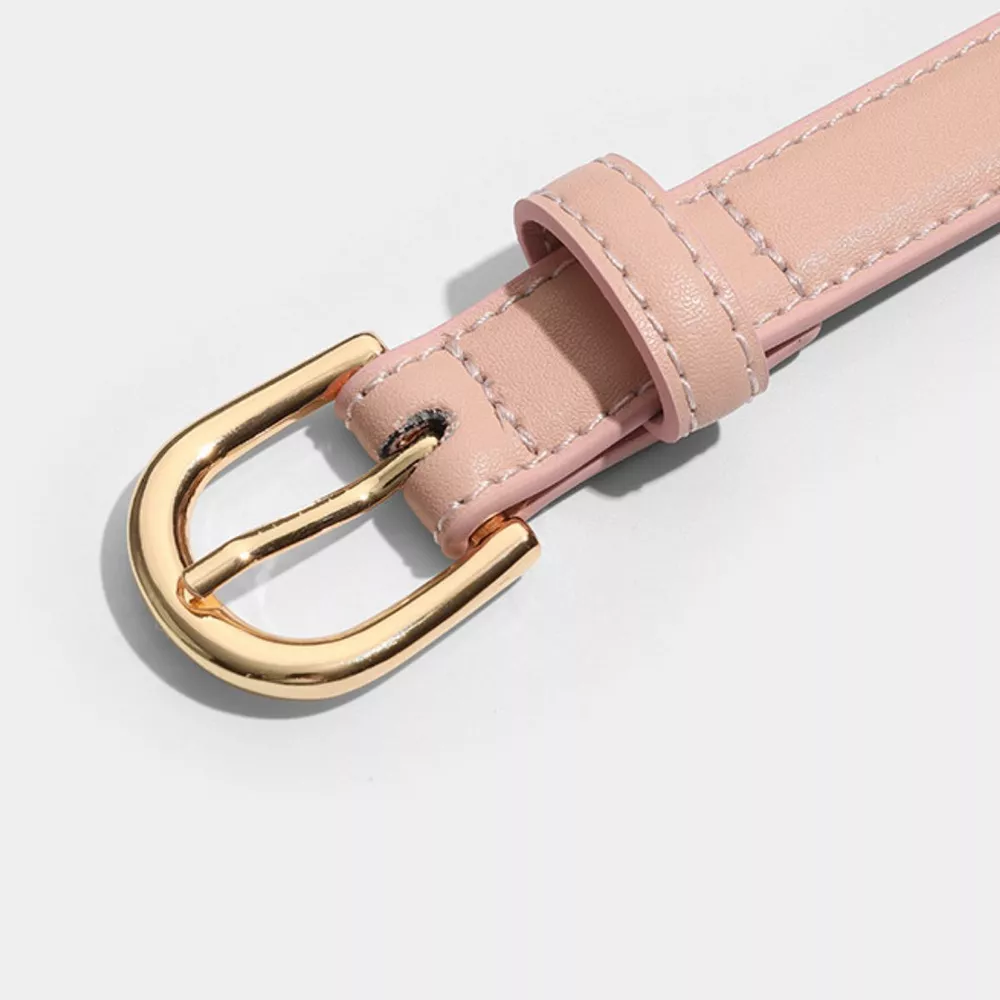 Leather Belt with Golden Buckle, image 4