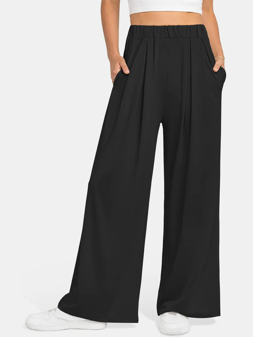 Elastic Waist Wide Leg Pants, image 20