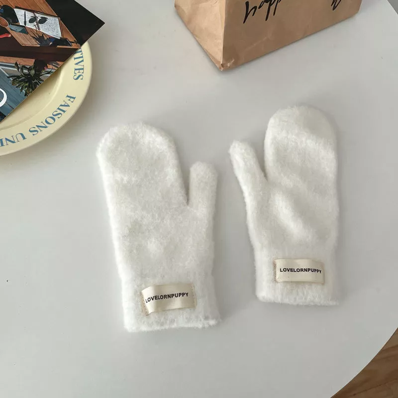 Warm Plush Knitted Mitten Gloves, image 13