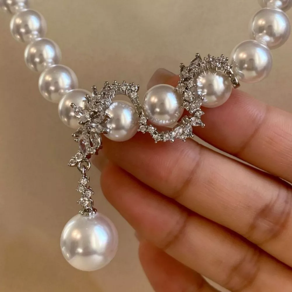Zircon Pearl Necklace, image 4