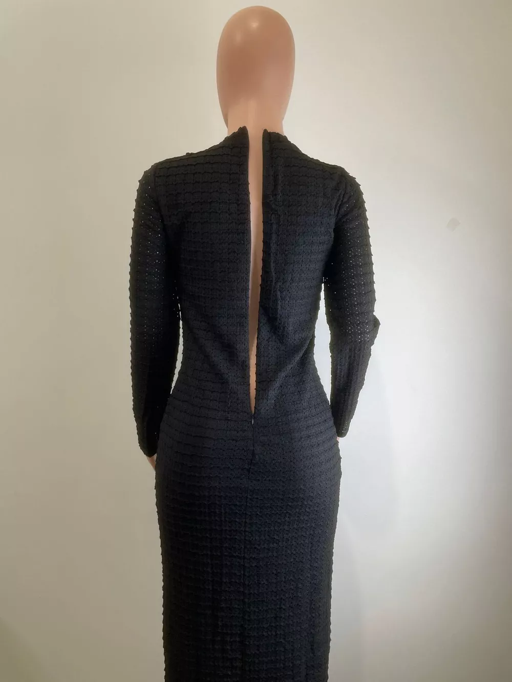 Textured Decor Button Midi Dress, image 8