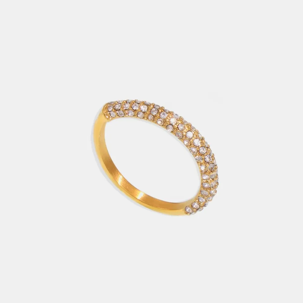 18K Gold-Plated Inlaid Zircon Ring, image 2