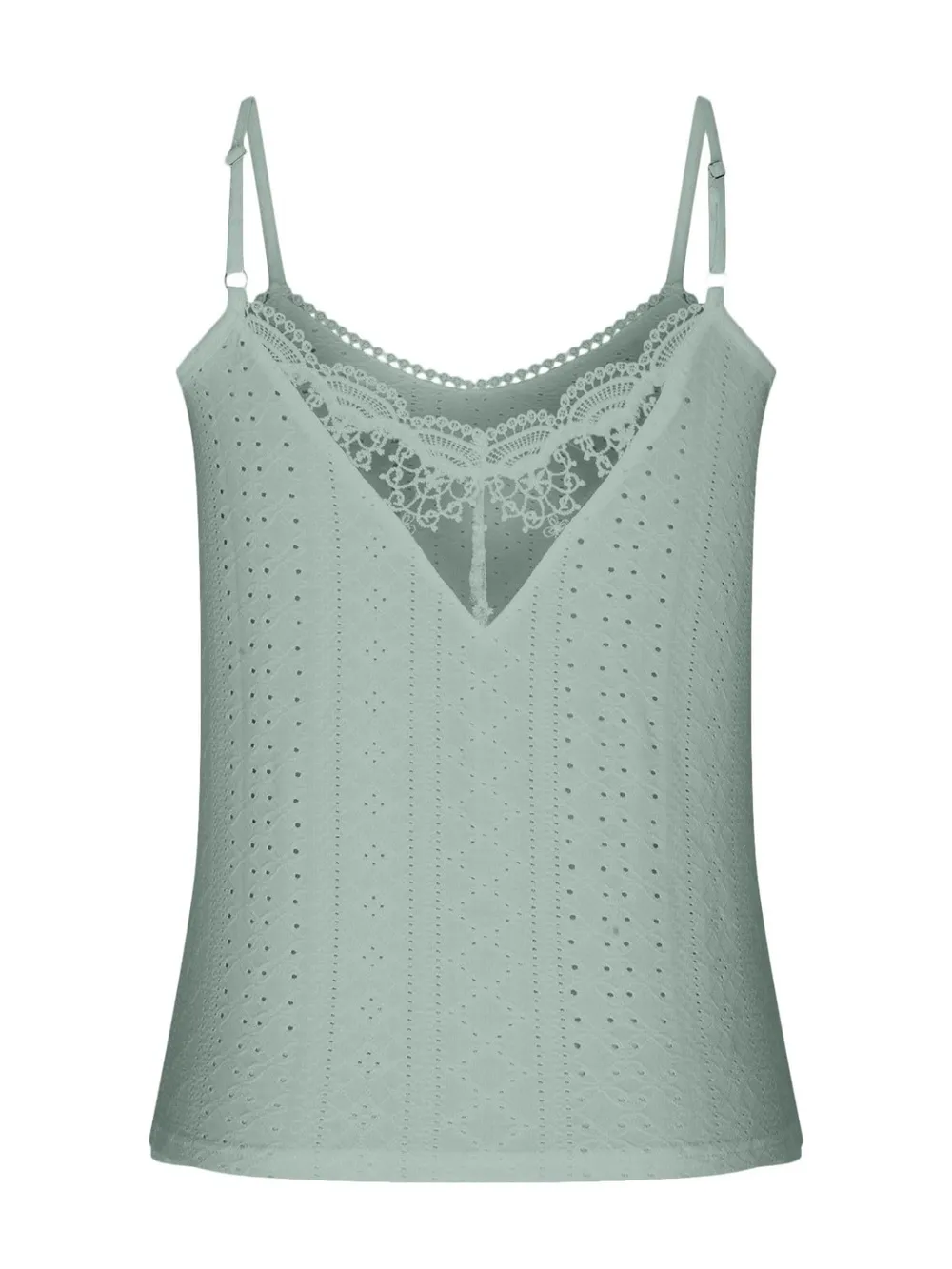 Eyelet Lace Detail V-Neck Cami, image 6