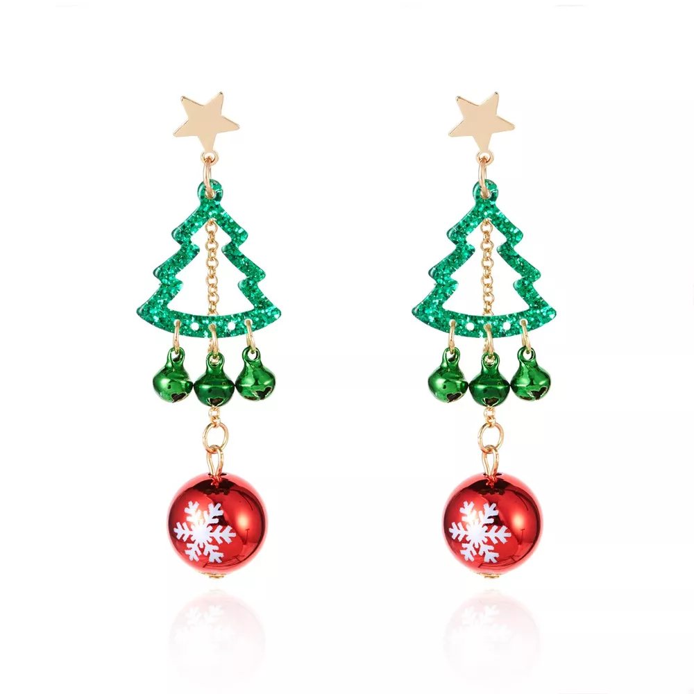 Christmas Tree Ball Drop Earrings, image 6