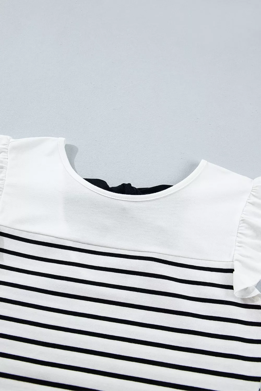 Stripe Contrast Knot Back Ruffle Trim Tank Top, image 8