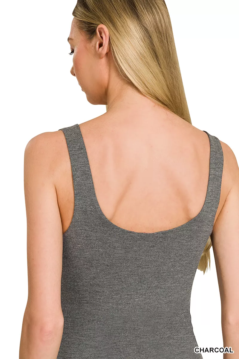 Double Layered Double Scoop Tank Top, image 3