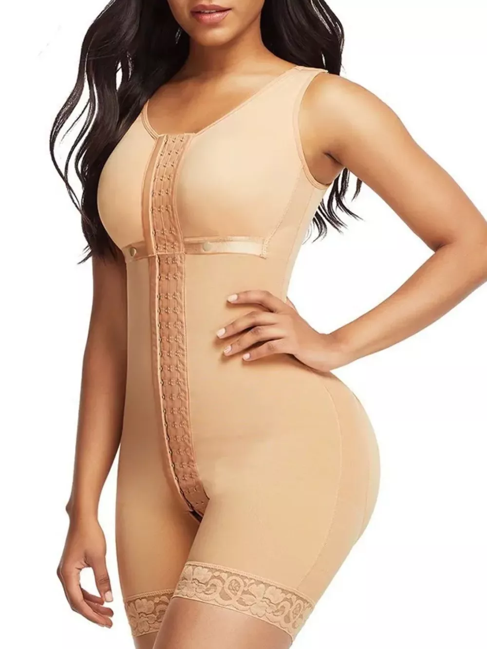 Full Size Front Hook Closure Shaping Bodysuit Plus Size