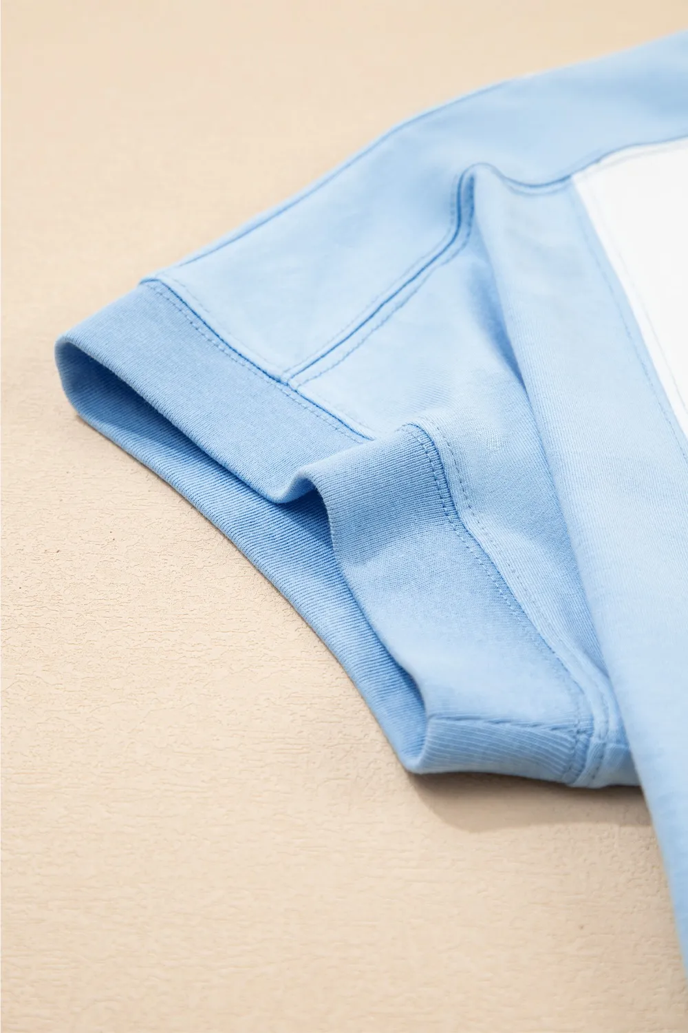 Color Block Exposed Seam Crew Neck T Shirt, image 11
