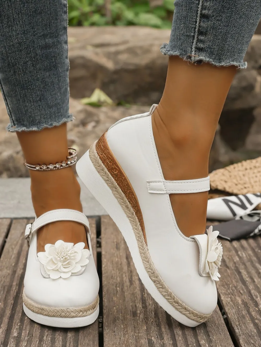 Flower Embellished Mary Jane Loafers, image 15